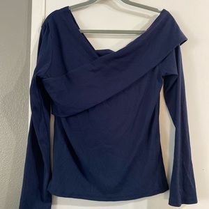 Blue off the shoulder blouse